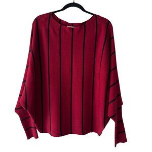 Philosophy Stripe Rib Knit Boat Neck Dolman Sleeve Sweater